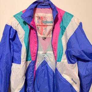 RARE Vintage Reebok Womens Zip Windbreaker Jacket 80's Style